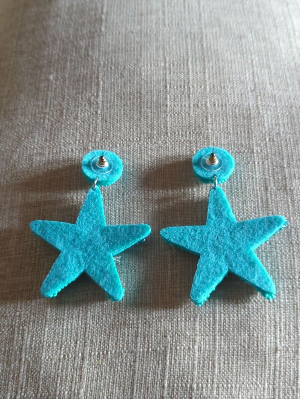 Starfish Turquoise Beaded Dangle Earrings Boho Ocean Beach Sea Summer Vacation - Picture 4 of 6